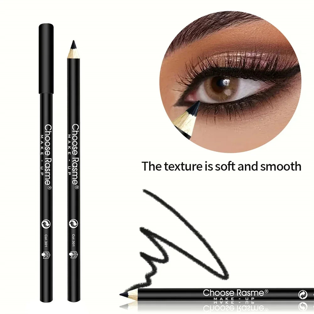 3Pcs Waterproof & Sweat-Proof Black Eyeliner Pencil - Long-LastingSmudge-Proof for Bold Eye Makeup, Easy Glide Formula for Perfe HIP 1Pc Wood Eyeliner