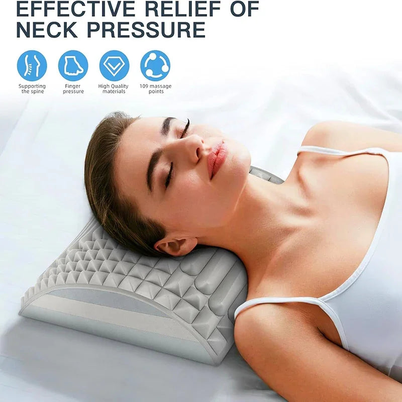 Back & Neck Stretcher Pillow – Acupressure Lumbar Support Back Neck Stretcher HIP