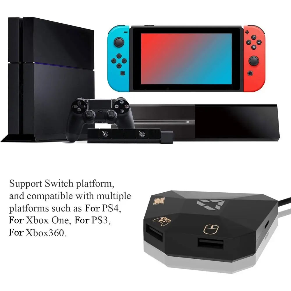 USB Keyboard & Mouse Converter for Switch, PS4, PS3, Xbox Controller Adapter HIP