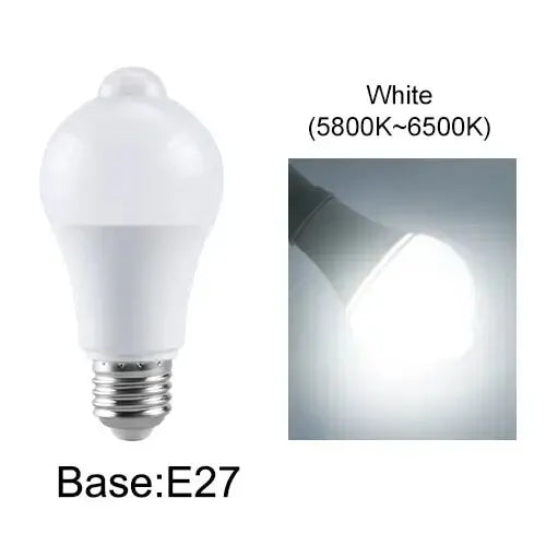 Motion Sensor LED Bulb E27 LED Lamp B22 PIR Sensor Light Bulbs Auto ON/OFF Night Light For Porch Stairs Garage Security Lights HIP E27 Cold White 15W