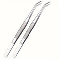 Stainless Steel Aquarium Tweezers – Elbow Tongs & Feeding Tool Aquarium Tweezers HIP C621-silvery-2pcs