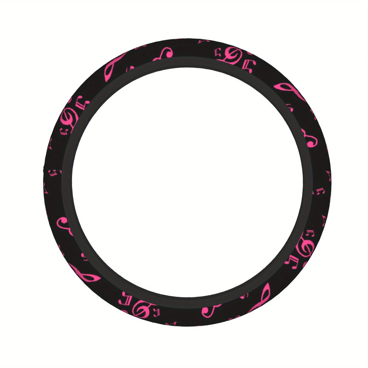 Pink Music Notes Steering Wheel Cover – Universal Soft Grip Steering Wheel Cover HIP