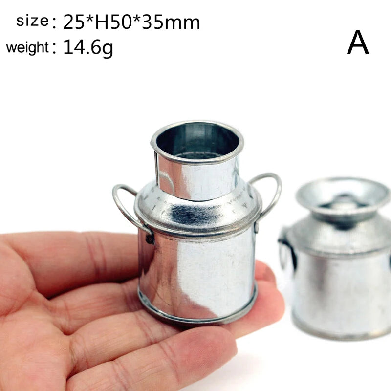 1:12 Miniature Metal Bucket – Dollhouse Kitchen Decor Dollhouse Miniature HIP A2