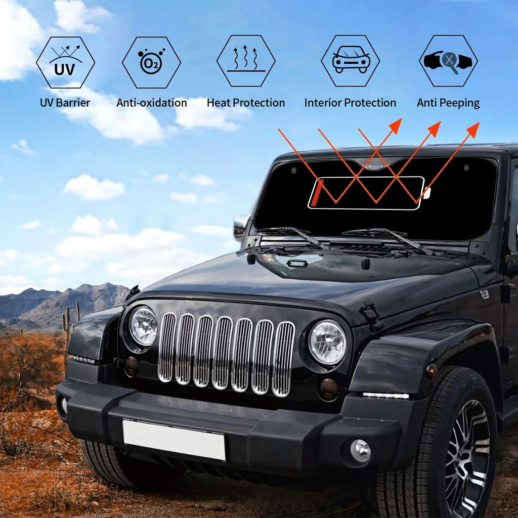 2D Low Battery Car Windshield Sunshade – UV Resistant Car Windshield Sunshade HIP