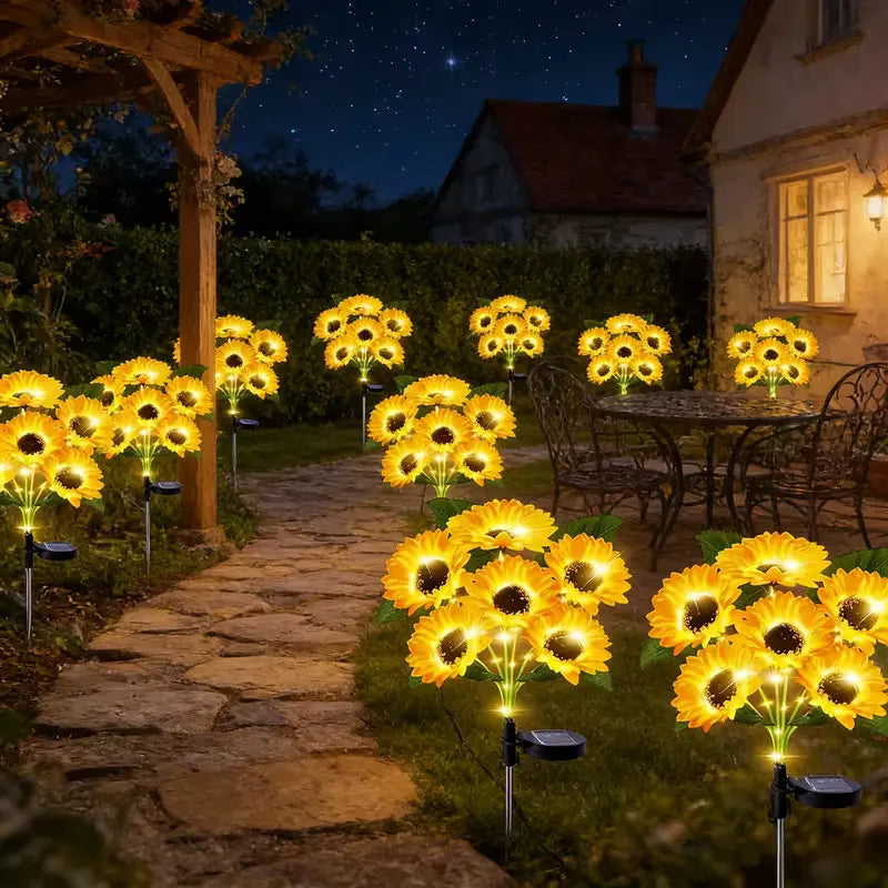 Solar Sunflower Garden Lights – IP65 Waterproof LED 6-Pack Solar Garden Light HIP