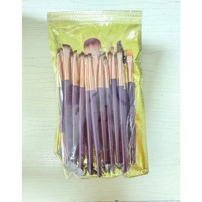 RUZOFO 20-Pc Double-Ended Soft Bristle Makeup Brush Set Makeup Brush Set HIP C612-purple 20pcs