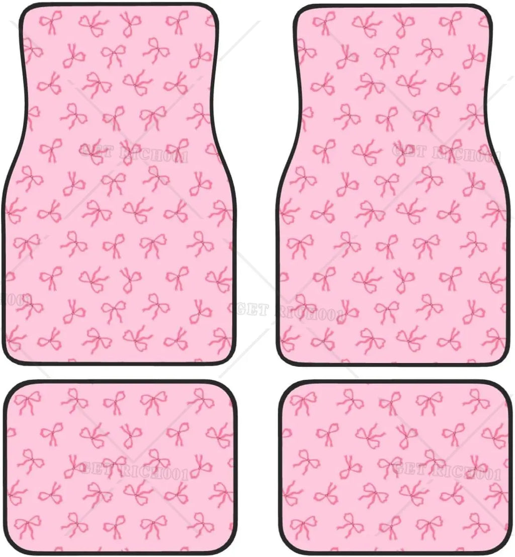 Pink Bows Rubber Car Floor Mats – All-Weather Set of 4 Car Floor Mats HIP