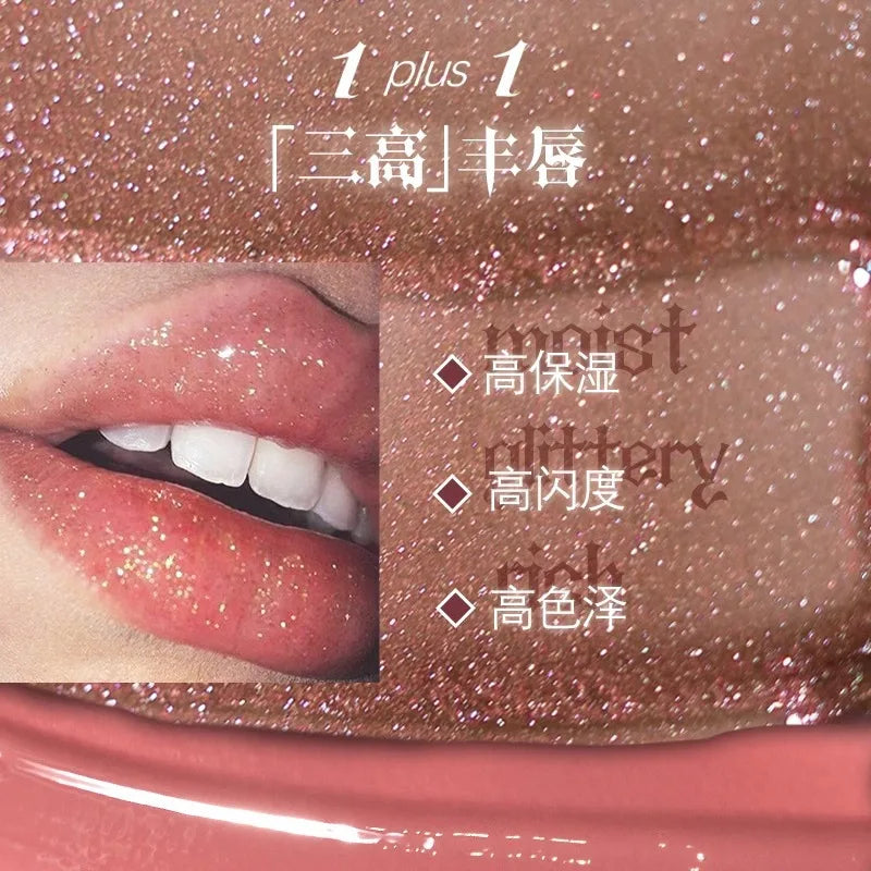 Haggard 2-in-1 Double Head Lip Gloss – Matte & Glitter Lip Gloss Duo HIP