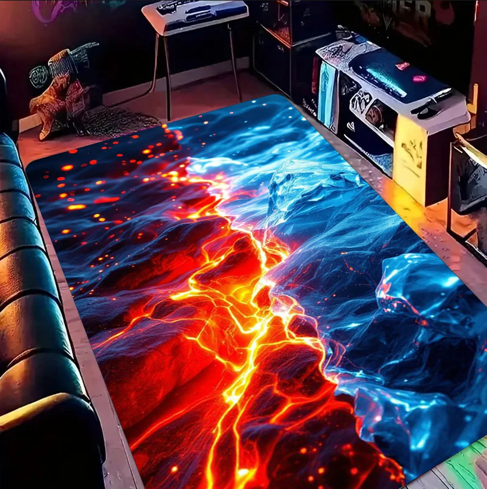 Blue Purple Lightning Gaming Rug – Non-Slip Area Mat Gaming Area Rug HIP 1 40X60cm-Felt
