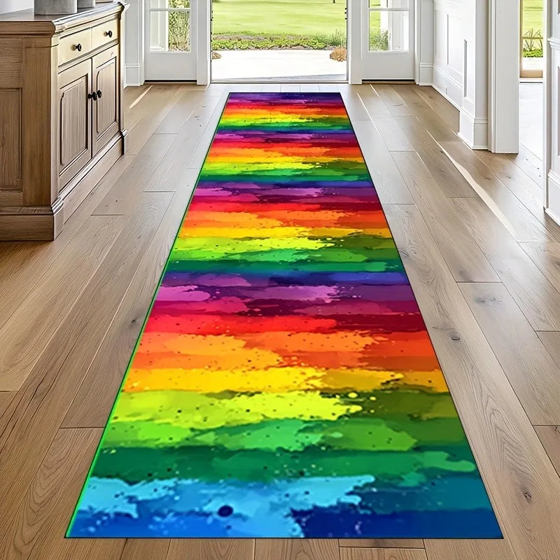 Anti-Slip Floral Rectangular Rug – Kitchen, Bath & Living Room Decorative Area Rug HIP 4 50X150cm-Felt
