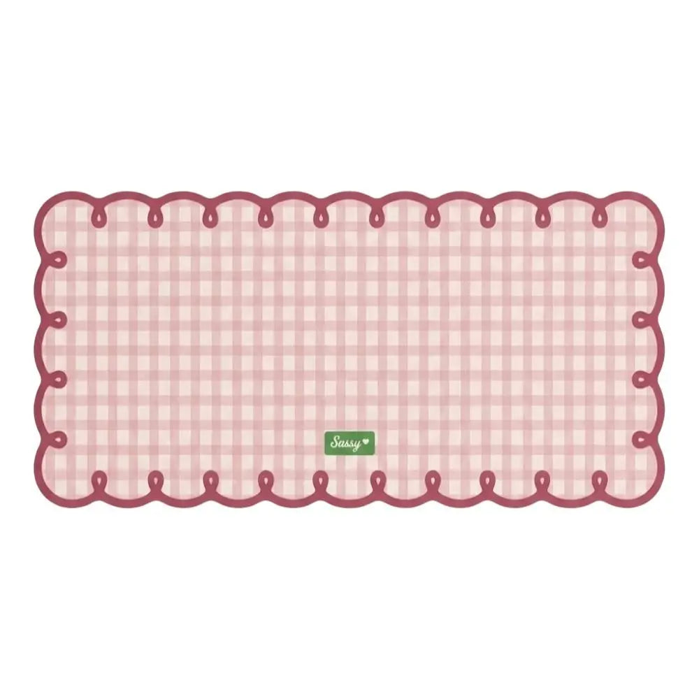 Extra Large Plaid Desk Mat Non-Slip PVC – Pink & Blue Desk Mat HIP