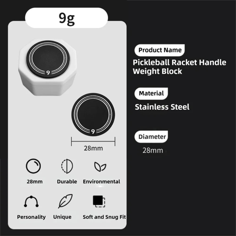 Pickleball Paddle Handle Weight Kit – 6g 9g 12g Balance Paddle Weight Kit HIP 9g