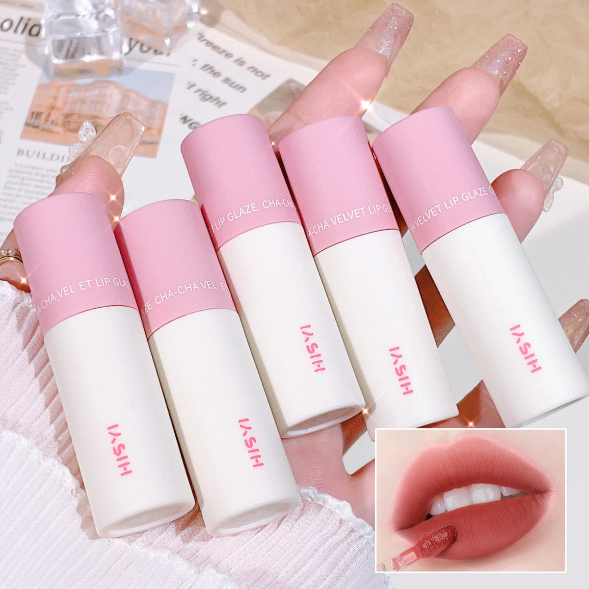 HISYI Velvet Matte Lip Gloss – Long-Lasting Liquid Lipstick Matte Lip Gloss HIP