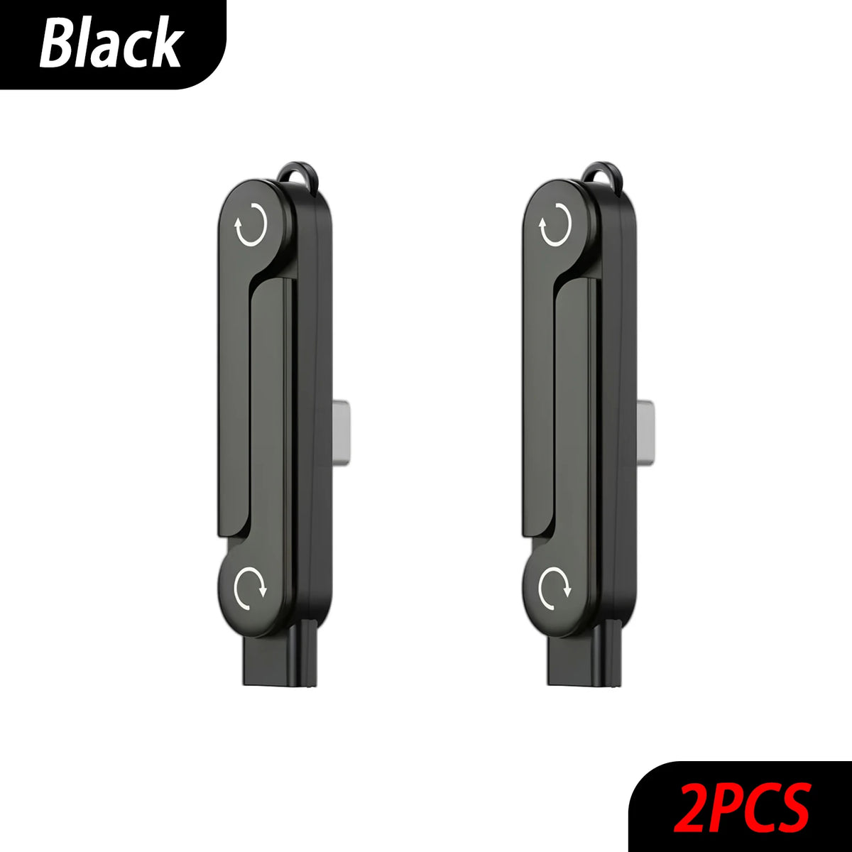 USB-C Foldable Bracket Adapter – OTG & Fast Charging USB-C Adapter Stand HIP 2pcs Black