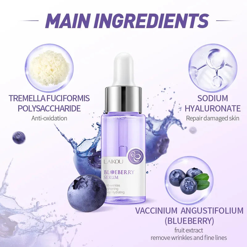LAIKOU Blueberry Face Serum – Hydrating & Brightening Essence Face Serum HIP