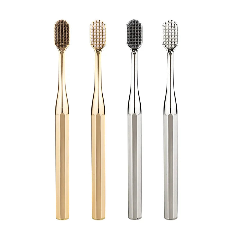 Soft Toothbrush Men Women Adult Tooth Brush Gold Silver Dental Brushes Elegance Gentle Toothbrushes Drop Shipping HIP
