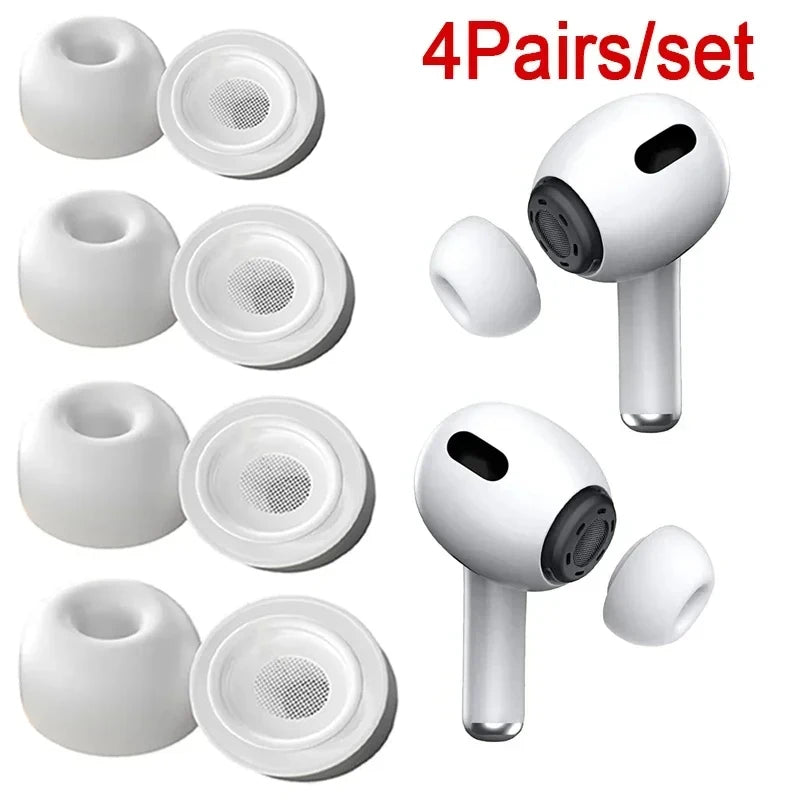 4 Pairs Silicone Ear Tips for AirPods Pro 1 & 2 – XS S M L Earbud Ear Tips HIP