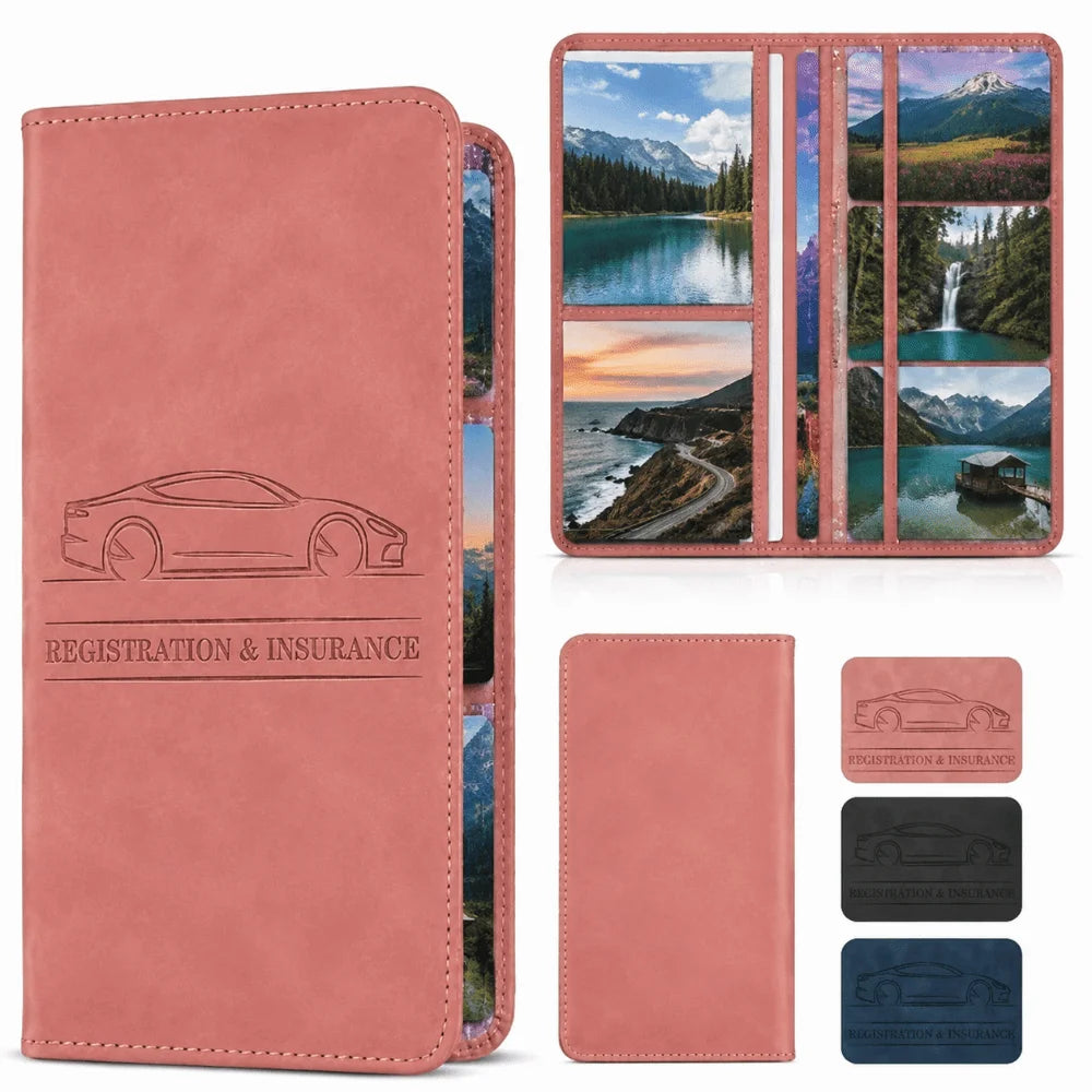 PU Leather Car Document Organizer with Magnetic Closure | HIP Car Document Organizer HIP Purple