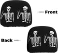 Funny Skull Car Headrest Covers 2-Pack – Universal Fit Car Headrest Covers HIP black