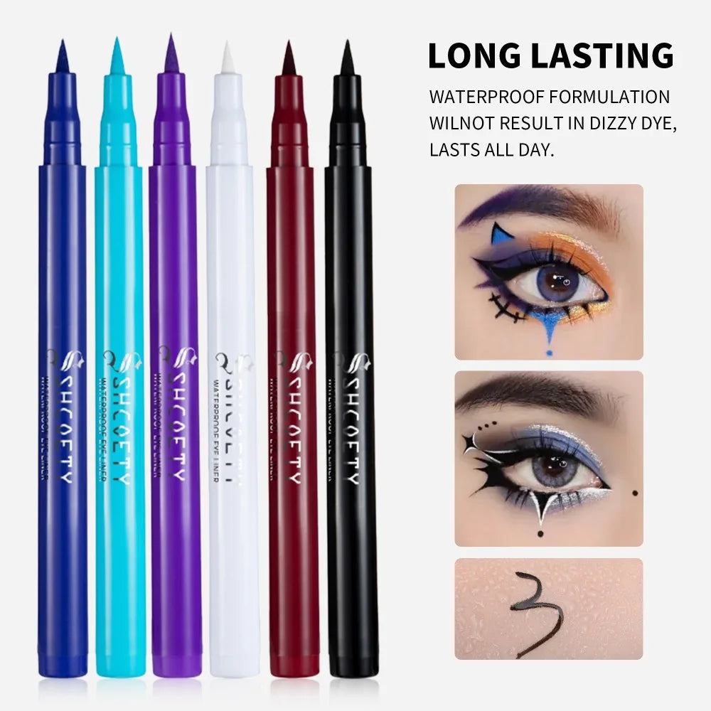 12 Colors Matte Liquid Eyeliner Rainbow Colorful Neon Eyeliner Pencil Pigmented Waterproof Smudge Proof Makeup For Women HIP