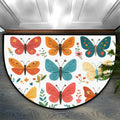 Semi-Circle Non-Slip Doormat – Butterfly Floral Half Round Rug Half Round Doormat HIP 1 40x60cm-Felt