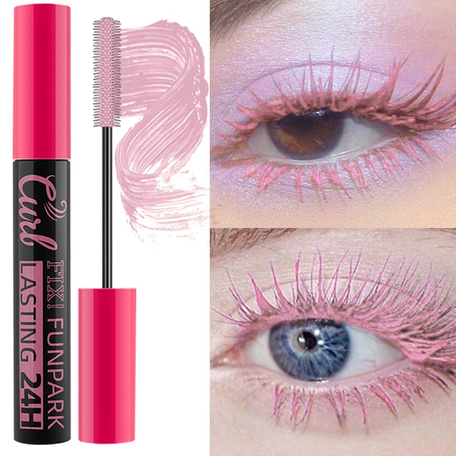 9 Color Mascara Thick Curl Waterproof Natural Eyelash Long Lasting Blue White Green Pink Black Eye Makeup Korean Cosmetics HIP 11
