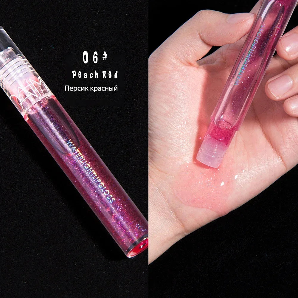 Wet Gloss Crystal Jelly Lip Gloss Shiny Clear Mirror Moisturizing LipGloss Glitter Liquid Lipstick Lips Oil Lip Tint Care Makeup HIP 06
