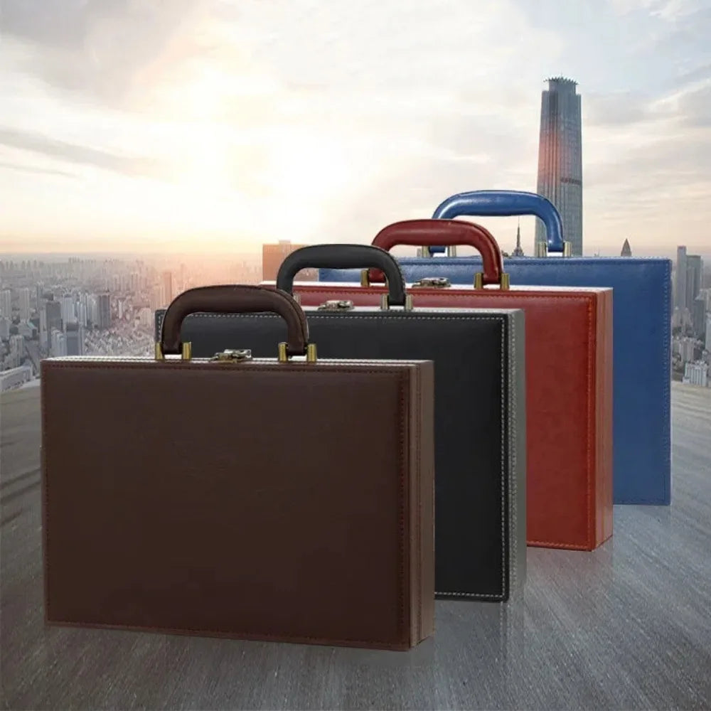 PU Leather Handheld Briefcase – Multifunctional Storage Box Leather Storage Briefcase HIP