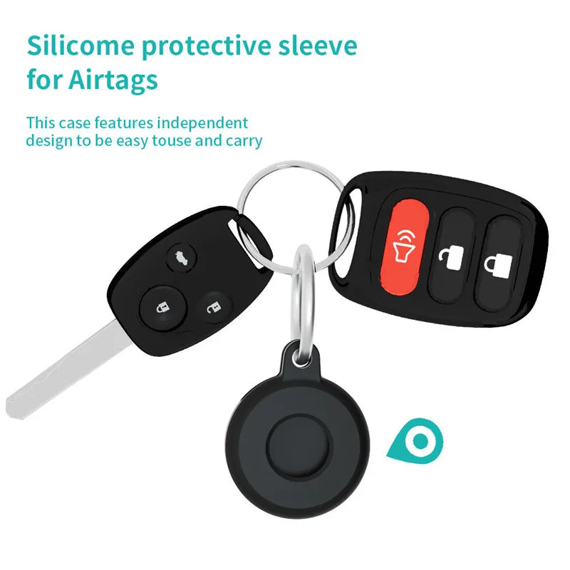Silicone AirTag Protective Sleeve with Keychain – Anti-Scratch Tracker Protective Case HIP
