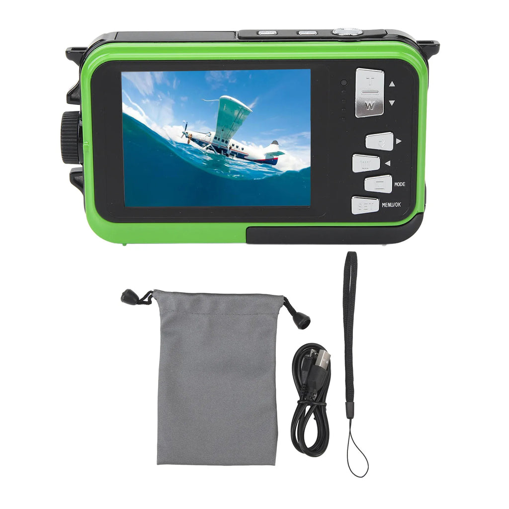 Waterproof Digital Camera Face Detection Timed Selfie 48MP 16X Digital Zoom Dual Screen Portable Digital Camera for Travel HIP A