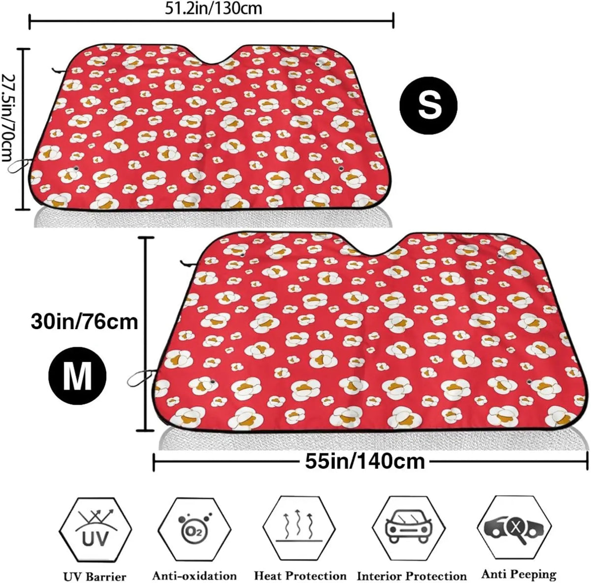 Popcorn Lovers Car Windshield Sun Shade – UV Heat Shield Car Sun Shade HIP