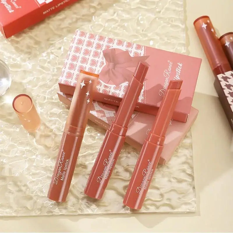 Dragon Ranee Matte Nude Lipstick Pencil Set – 3-Piece Matte Lipstick Set HIP