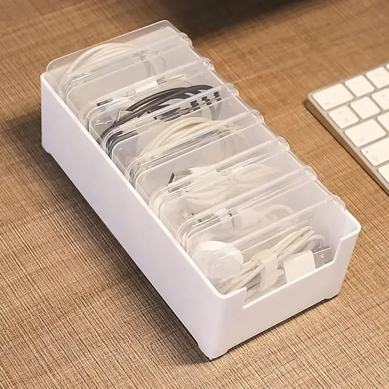 7-in-1 Clear Cable Storage Box – Transparent Organizer Cable Storage Organizer HIP