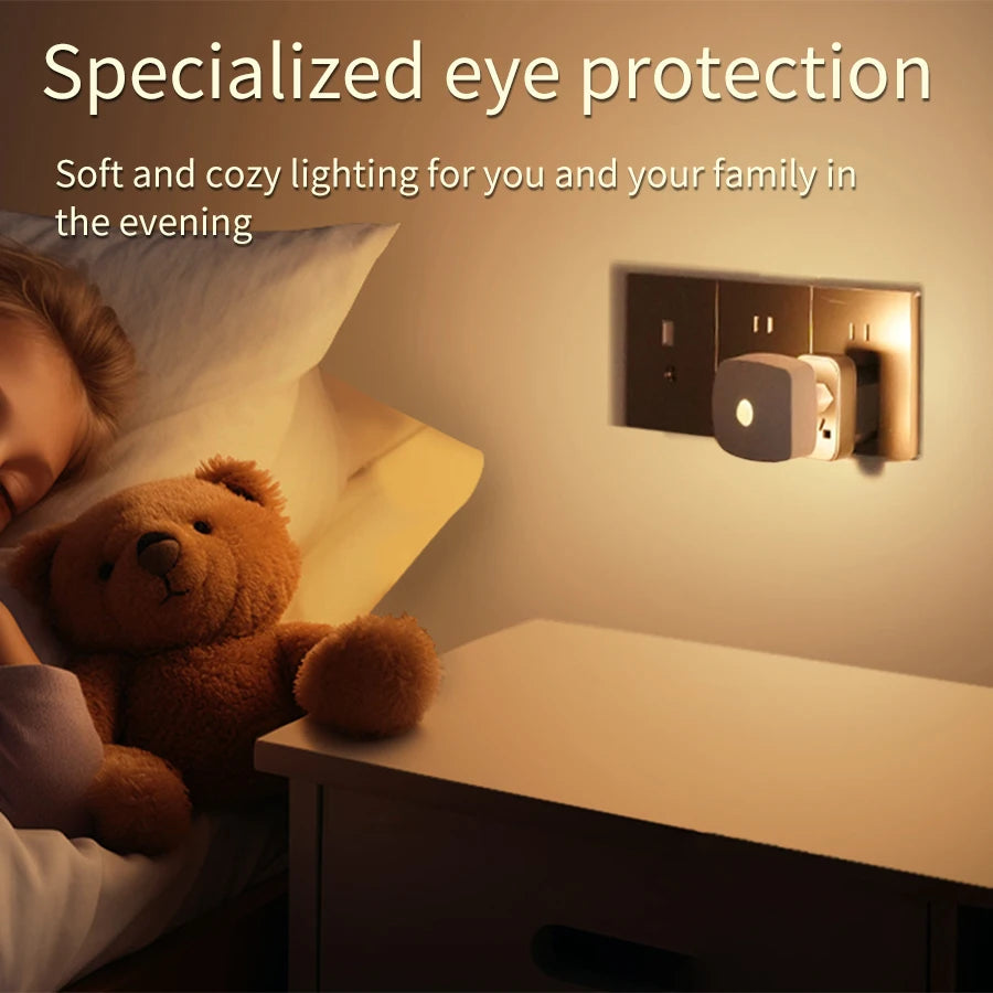 Motion Sensor Led Night Light EU US Plug Infrared Smart Sensor Wall Lamp Bedroom Toilet Hallway Kitchen Kid Nightlight 220V 110V HIP