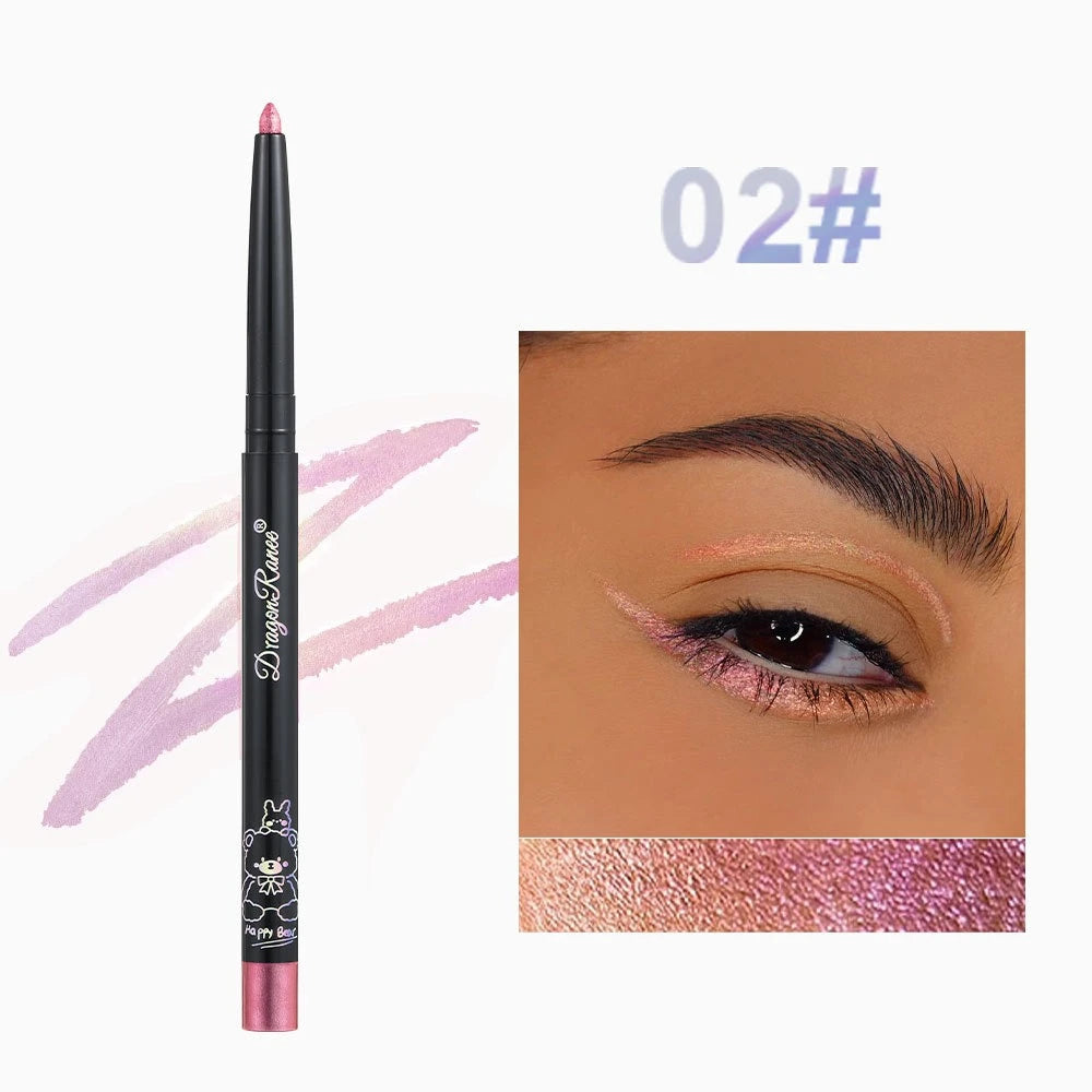 Pearlescent Aurora Eyeliner Pencil Waterproof Blue Purple Diamond Glitter Eye Shadow Metallic Chrome Lying Silkworm Eyes Makeup HIP 02