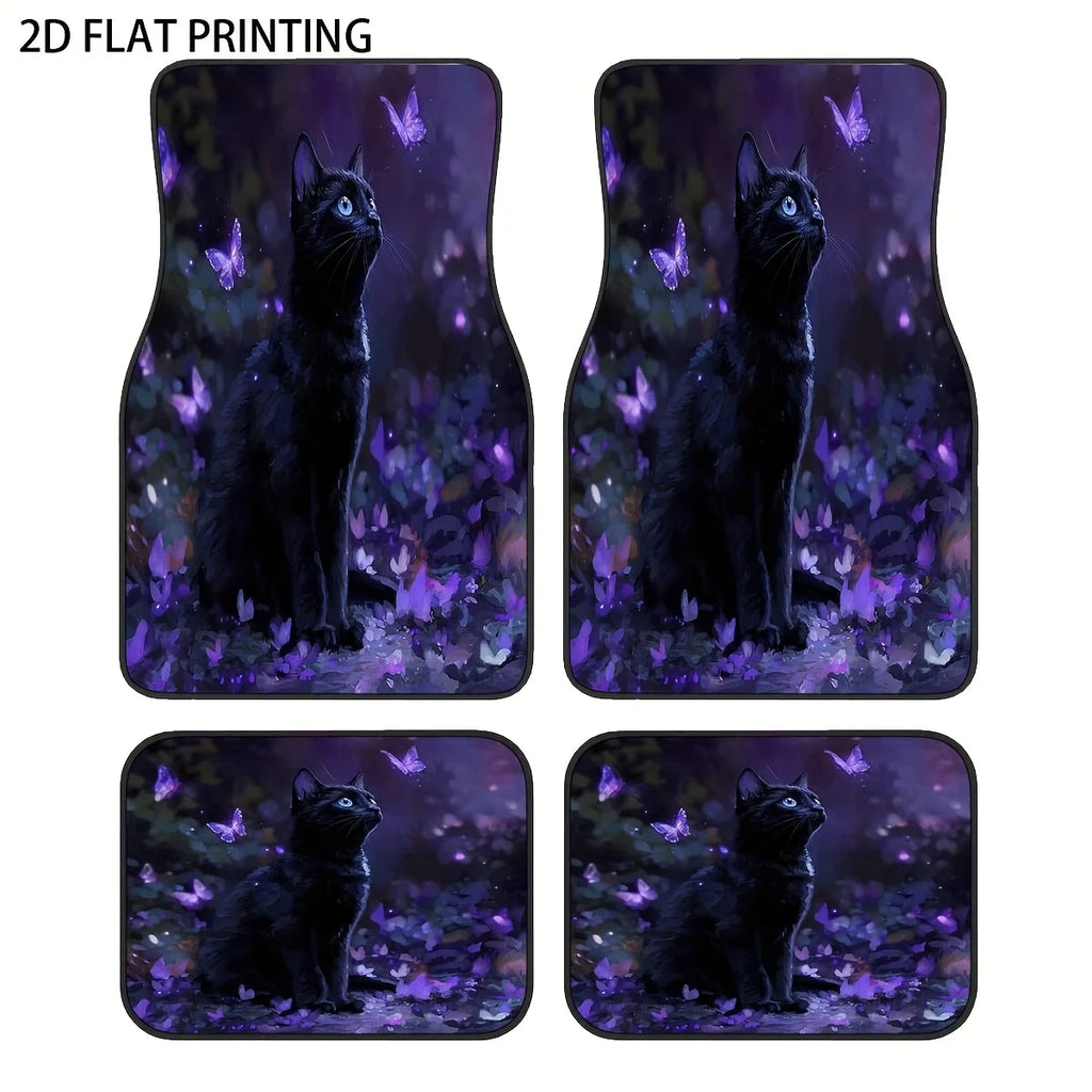 Gothic Black Cat Car Floor Mats – 4-Piece Non-Slip Set Car Floor Mats HIP 1