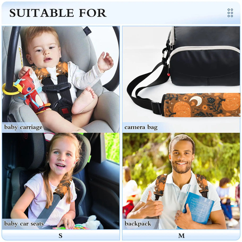 2-Pack Flannel Seat Belt Covers – Soft Padded Shoulder Strap Seat Belt Cover HIP