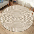 Wabi-Sabi Geometric Round Area Rug – Modern Beige Non-Slip Mat Round Area Rug HIP 4 80X80