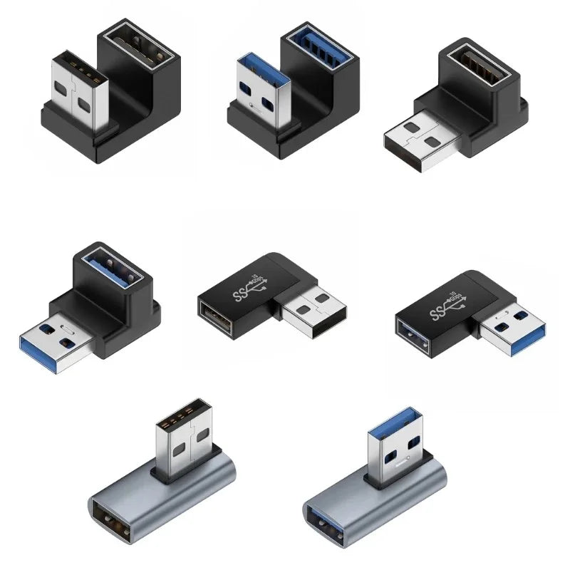 90° USB 3.0 Right Angle Adapter – Male to Female, 10Gbps USB Cable Adapter HIP