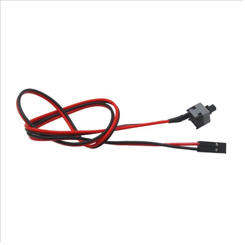 PC Motherboard Power & Reset Switch Cable with Button PC Switch Cable HIP Red 0.5m
