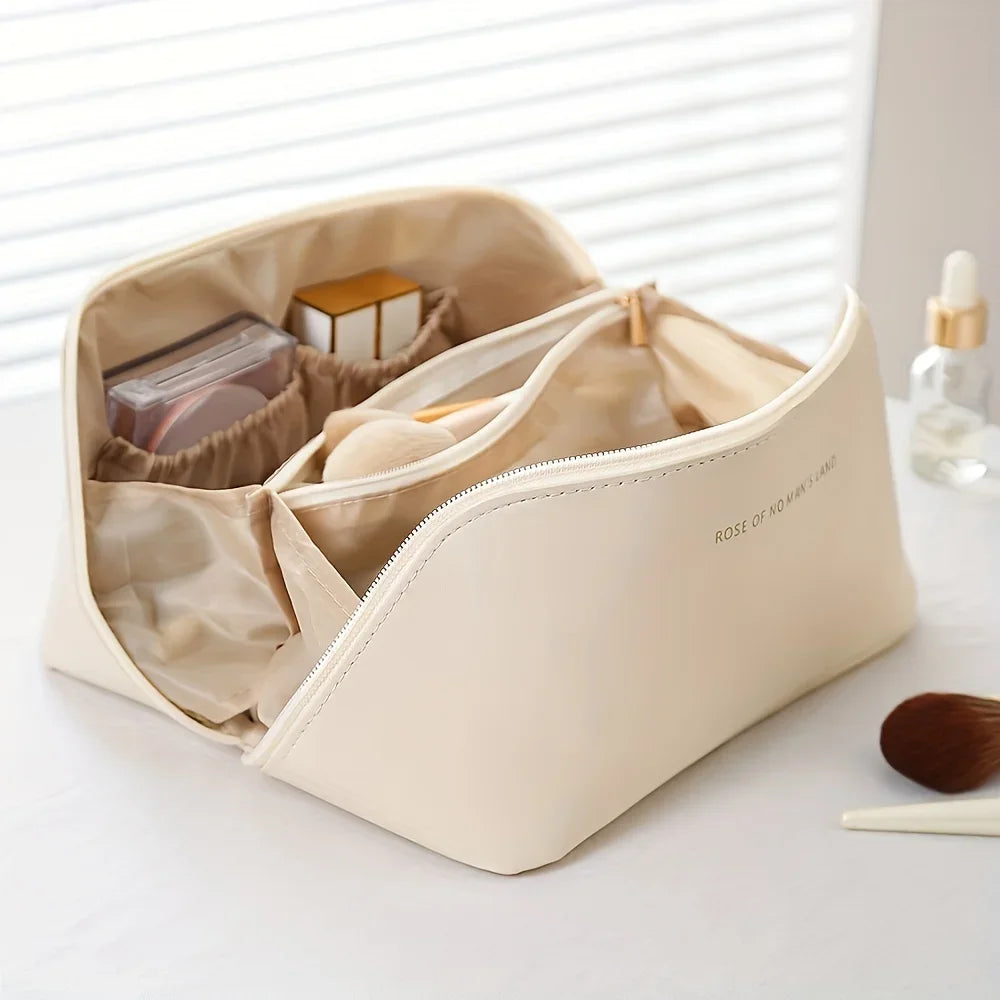 PU Leather Travel Cosmetic Bag – Large Makeup Organizer Cosmetic Travel Bag HIP