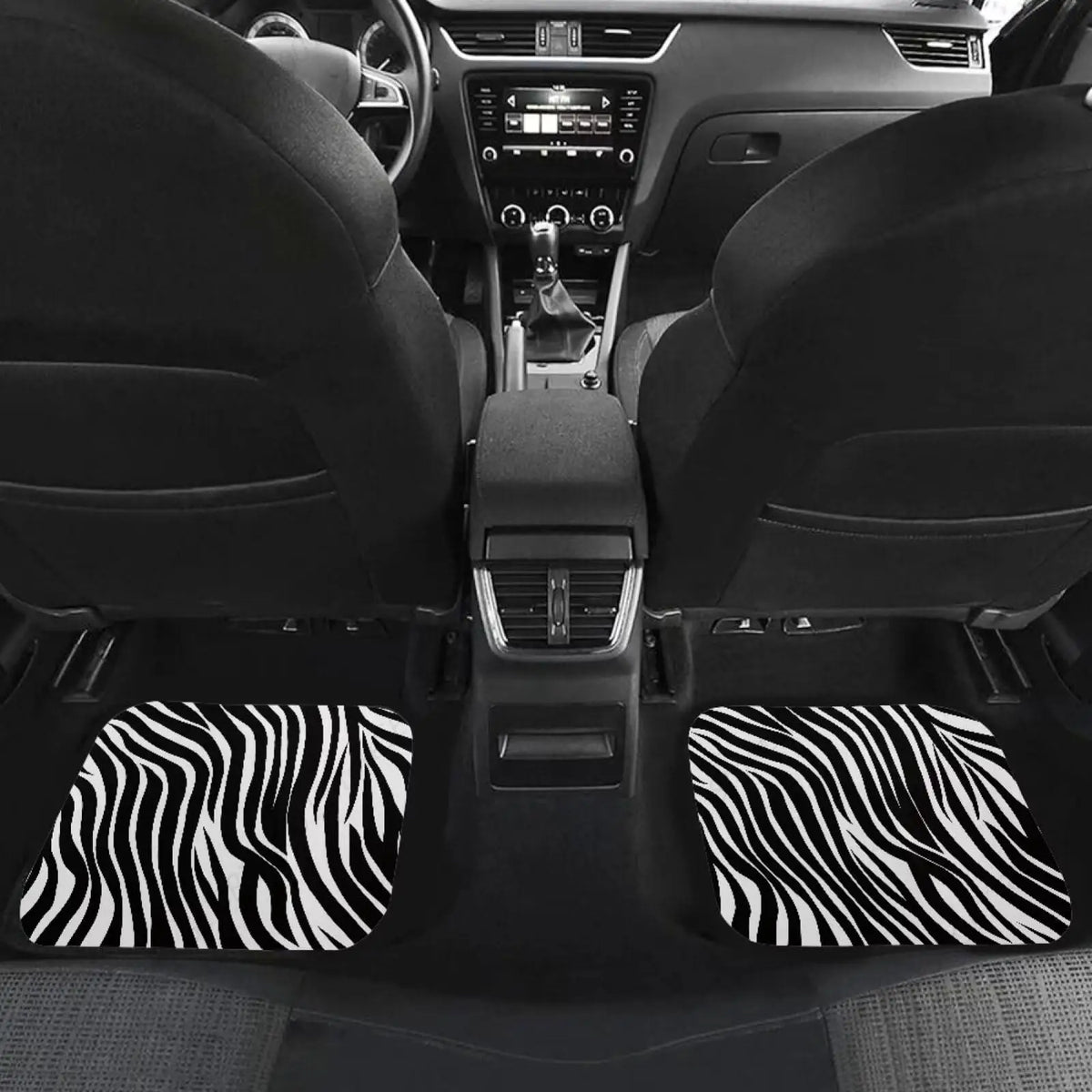 4-Pc Zebra Print Universal Car Floor Mats – SUV, Truck, Van Car Floor Mats HIP