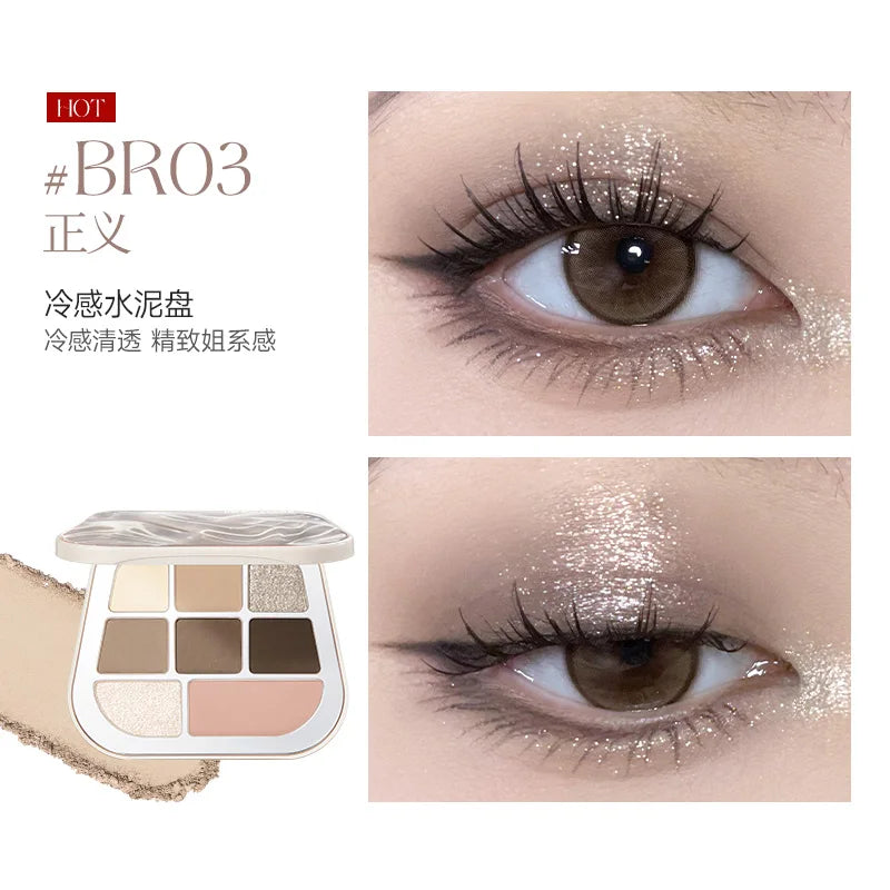 FOCALLURE 8-Color Eyeshadow Palette – Matte, Shimmer & Satin Eyeshadow Palette HIP BR03