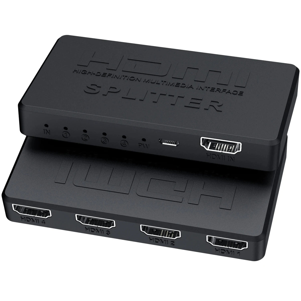 1 in 4 Out HDMI Splitter HD 4K Video Switcher HDMI-Compatible Cable Adapter 1x4 Hub For PS4 Laptop Monitor TV Box Projector HIP 1 in 4 out
