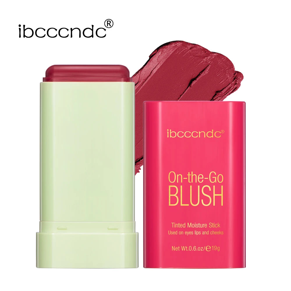 Long Lasting Non-Fading Silky Smooth Cream Blush for Cheeks1 Piece Lips Eyes Christmas Gift Smudge-Proof Multi-Use Blush Stick HIP