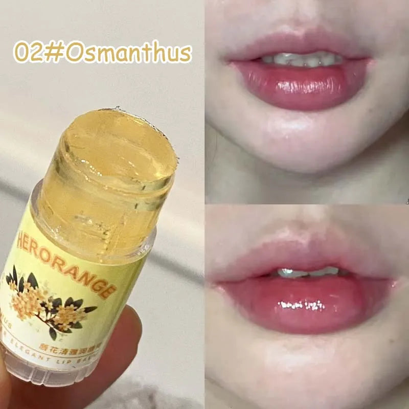 12 Flavors Fruit Flower Moisturizing Hydrating Base Lip Balm Fade Fine Lines Mini Lip Care Daily Care Balm for Women and Men HIP 02