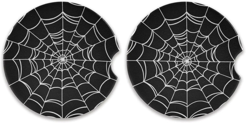 Goth Spider Web Car Coasters 2-Pack – Non-Slip & Absorbent Car Cup Coasters HIP 1 Other