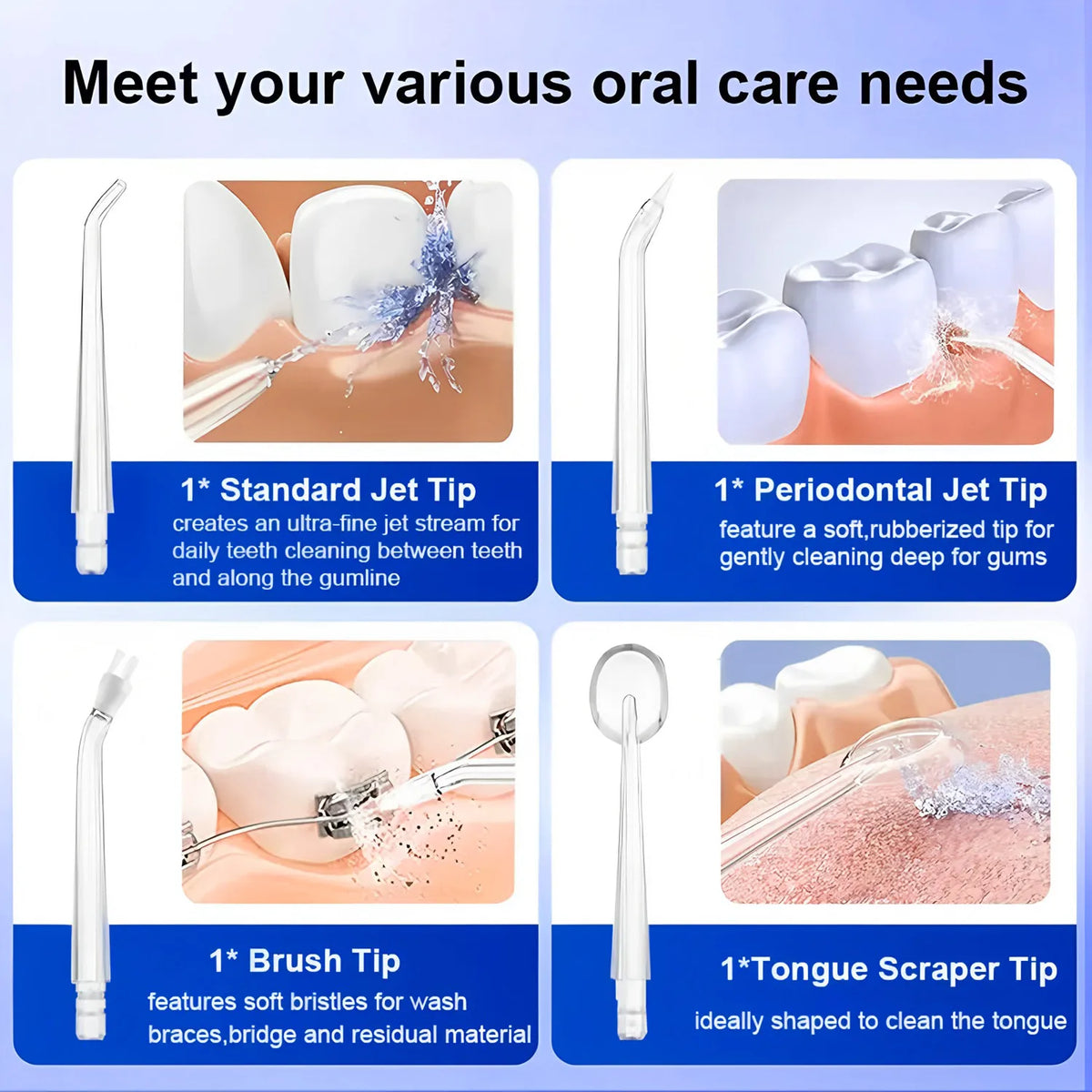 Portable USB Rechargeable Water Flosser – 220ml Oral Irrigator Water Flosser HIP