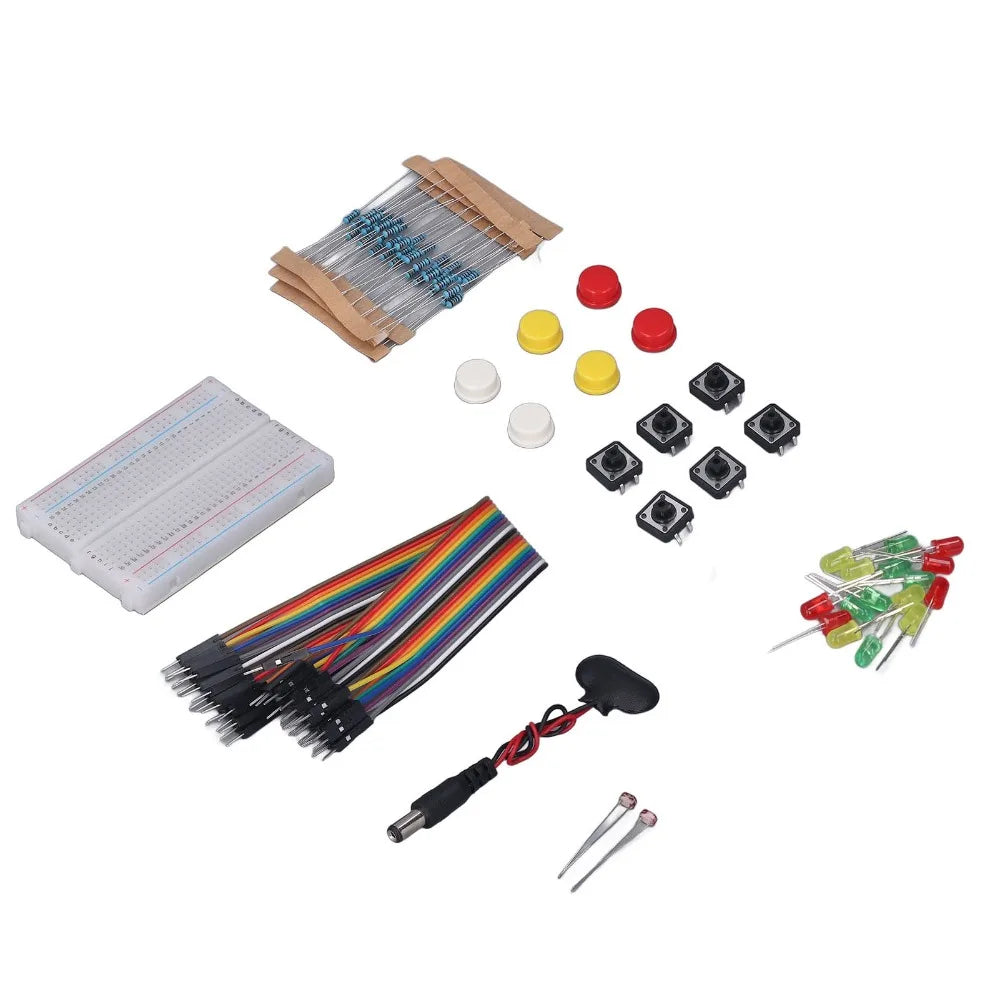400 Hole Breadboard Electronics Kit – LED, Resistors & Buttons Electronics Starter Kit HIP