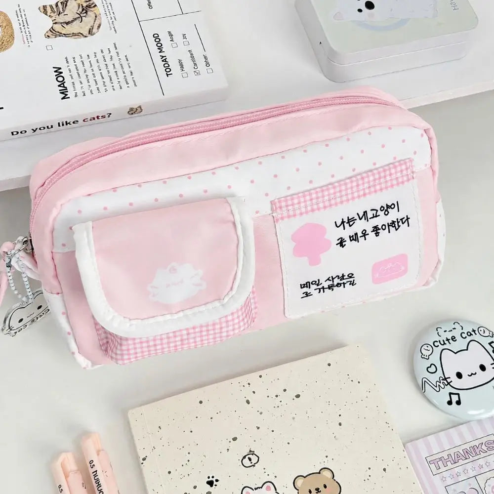 Kawaii Cat Print Pencil Case – Multi-Layer Large Capacity Pouch Pencil Case HIP